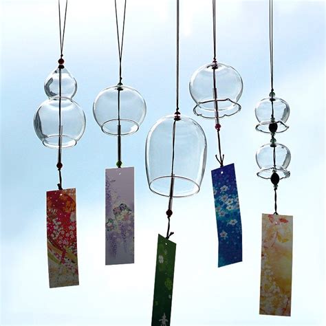2 Pieces JAPANESE Traditional Glass Furin Wind Bell Wind Chime - Etsy | Japanese wind chimes ...
