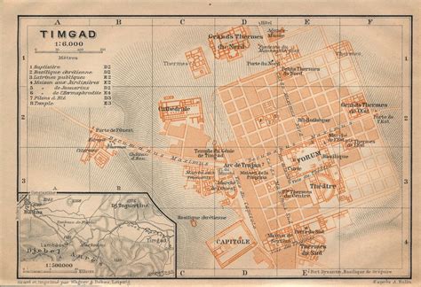 1911 Timgad Algeria Antique Map - Etsy