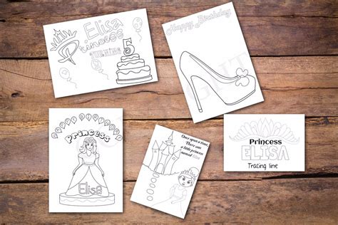 Princess Theme Personalized Birthday Coloring Book - Coloring Books for ...