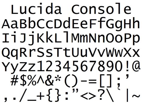 Font Alphabet Styles: Lucida Console