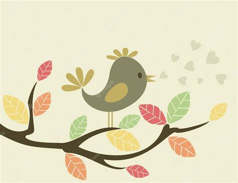 Premium Vector | Bird on a tree3