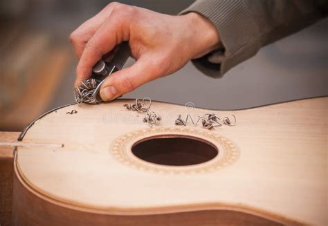 Serious Professional Guitar-maker Working with Unfinished Guitar at Workshop Stock Image - Image ...