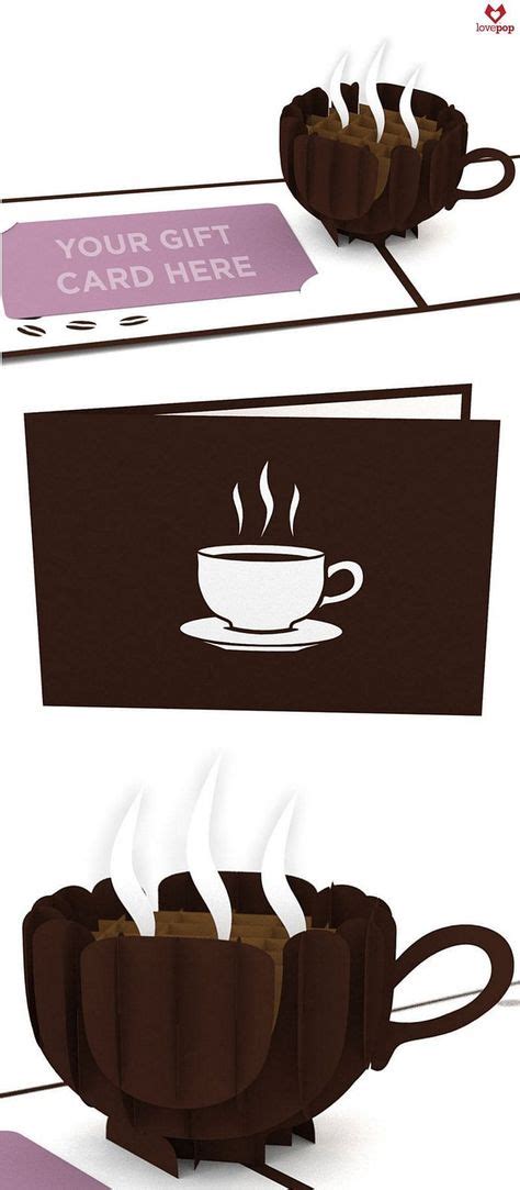 Small Coffee Cup Gift Card | Small coffee cups, Pop up card templates ...