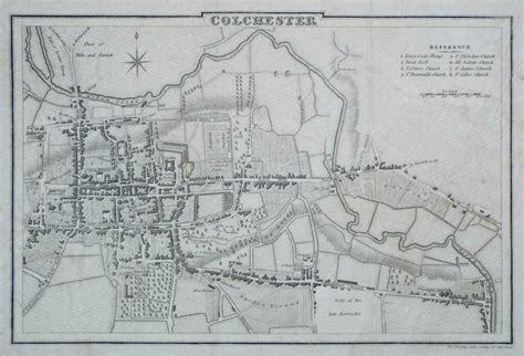 Antique Maps of Colchester in Essex