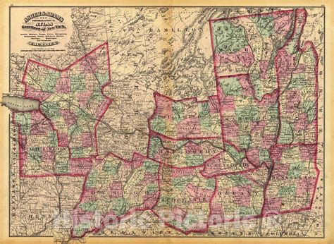 Historic Map : 1871 Oneida, Madison, Otsego, Fulton, Montgomery ...