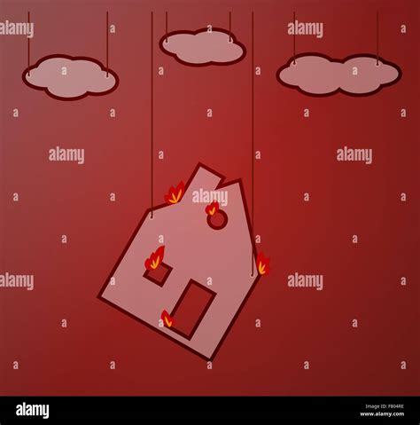 Fire at house Stock Vector Images - Alamy