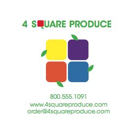 It's About Art and Design: Business Card and Logo For 4 Square Produce