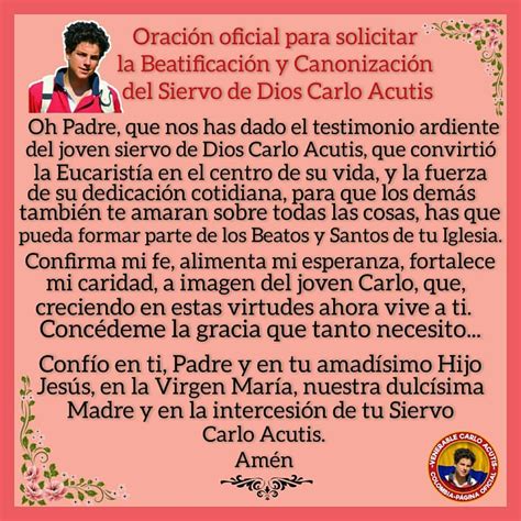 Beato Carlo Acutis Col Oficial en Instagram: “ ️🙏NOVENA AL VENERABLE CARLO ACUTIS🙏 ️ Damos ...