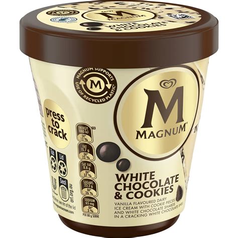 Magnum White Chocolate & Cookies Tub 440ml | Woolworths