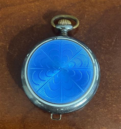 Antique Beautiful Sterling Silver Enamel Pocket Watch Pendant - Etsy