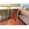 Live-Edge Freeform Hardwood Table w/ Display & 2 Glass Panels by Ben Wilkinson (table 71" x 34" x 33