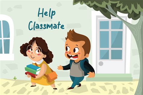 Help Classmate - Vector Illustration | Pre-Designed Illustrator Graphics ~ Creative Market