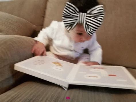 Teach child how to read: Baby Reading Gif