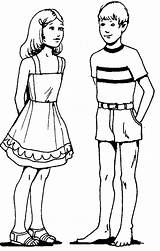 Boy And Girl Coloring Pages  Coloring Home sketch template