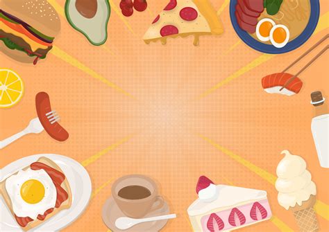 Colorful food background with copy space 41917328 Vector Art at Vecteezy