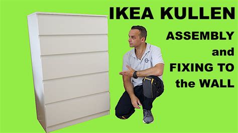 IKEA KULLEN Chest of 5 drawers Assembly and fixing Ikea KULLEN Dresser to the wall - YouTube