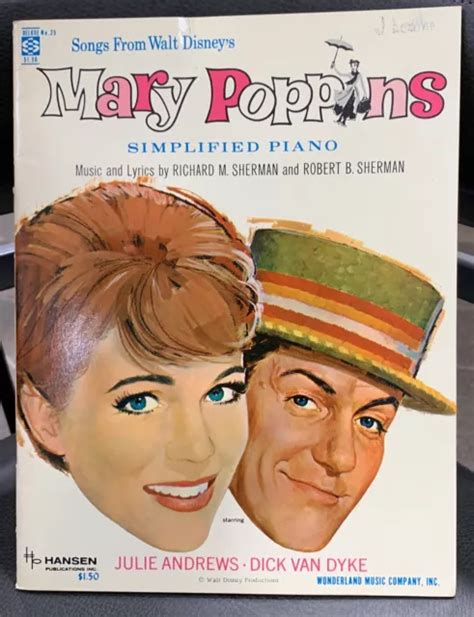 MARY POPPINS SHEET Music Walt Disney Simplified Piano Song Book 1964 $5.00 - PicClick