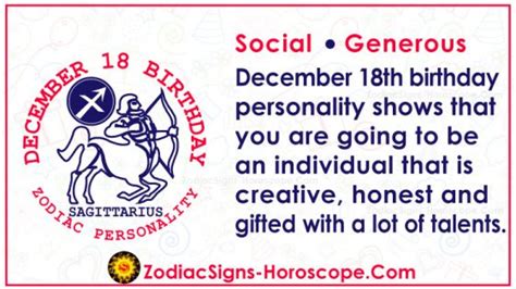 December 18 Zodiac (Sagittarius) Horoscope Birthday Personality and Lucky Things | ZSH