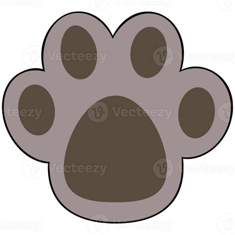 Cat paw clipart icon flat design on transparent background, animal isolated clipping path ...