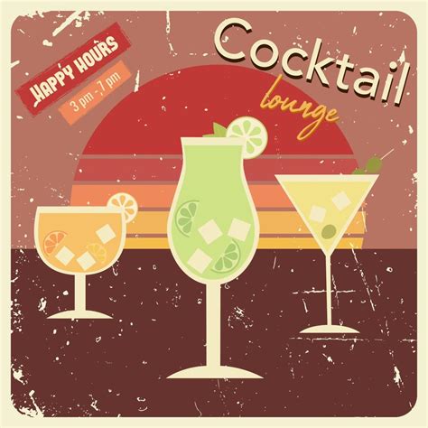 Poster with drinks in retro style. 17679252 Vector Art at Vecteezy