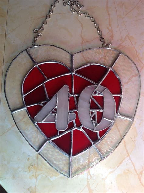 Stained Glass 40th anniversary heart for my parents Stained Glass Projects, Stained Glass ...