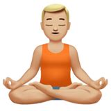 🧘🏼‍♂️ Man in Lotus Position: Medium-Light Skin Tone Emoji on Apple iOS 15.4