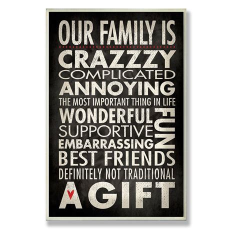 The Stupell Home Decor Collection Funny Family Typographic Our Family Is Crazzzy Wall Plaque ...