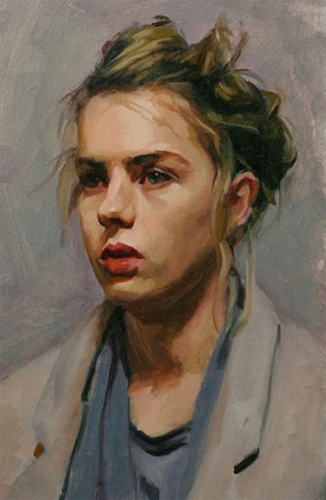 "Lotti" - Louis Smith, oil on canvas {blonde female head woman face ...