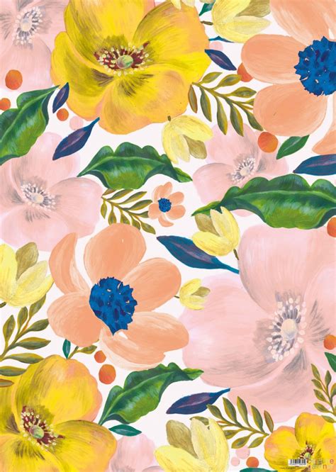 Spring Floral Wrapping Paper By Caroline Gardner - Vibrant Home