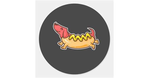 Hot Dog-Funny dog Classic Round Sticker | Zazzle