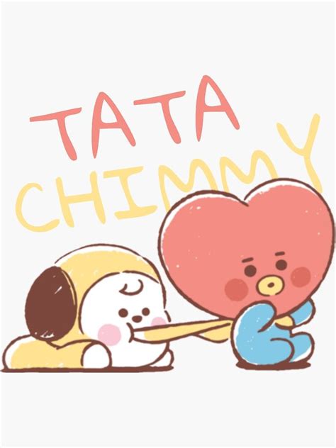 "BT21 CHIMMY & TATA" Sticker by jrosane | Redbubble en 2020 | Dibujos ...