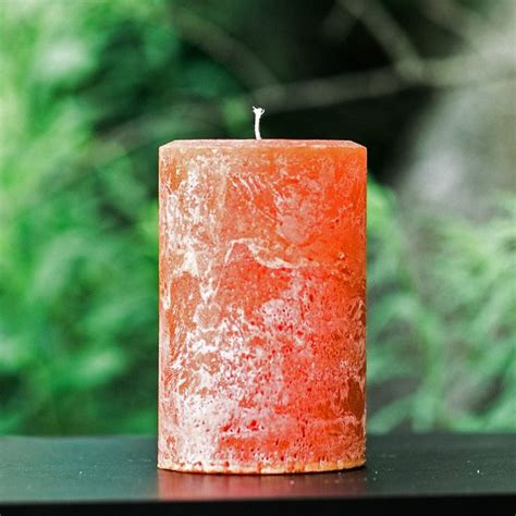 Burnt Orange Rustic Large Unscented Pillar Candle Choose Size Handmade - Etsy | Pillar candles ...