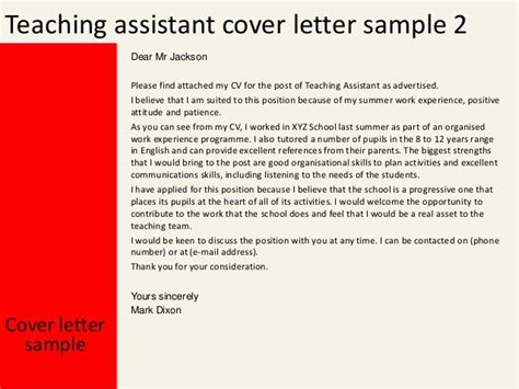 Teacher Assistant Cover Letter