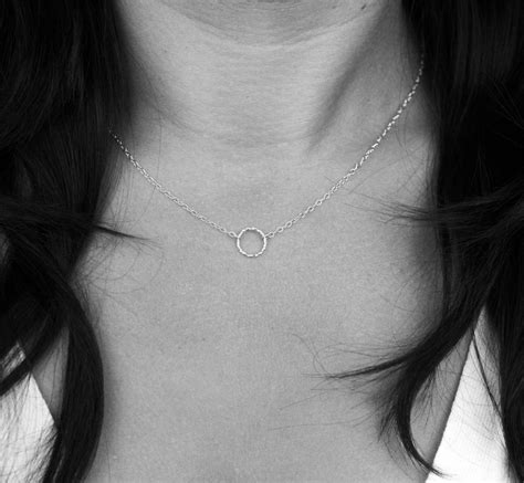 Tiny Circle Necklace in Sterling Silver | Etsy
