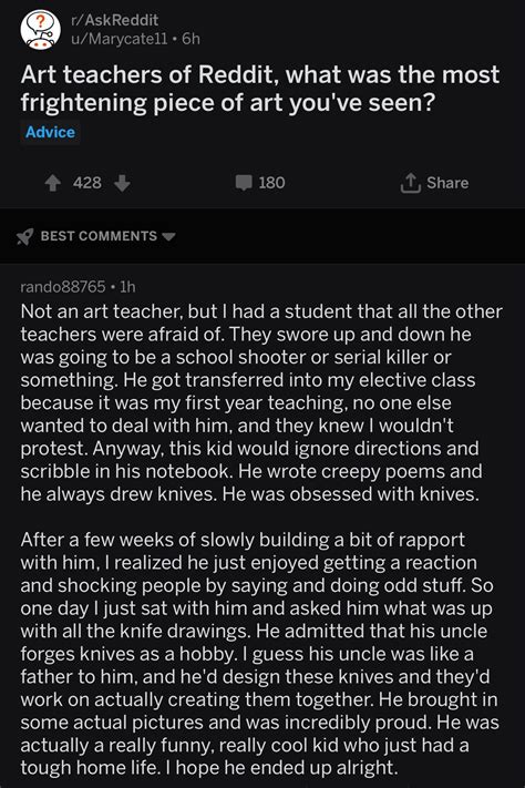 Story About Scary Kid in School Turns Wholesome : r/wholesomememes