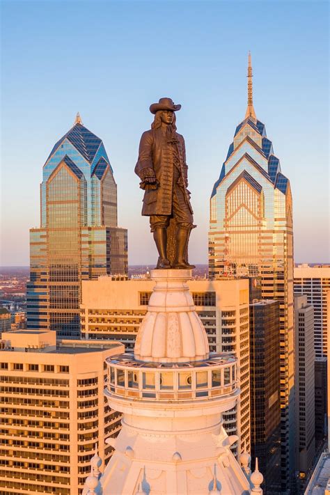 Philadelphia Skyline With William Penn City Hall Between One - Etsy