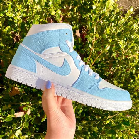 Custom Baby Blau Colorblock Air Jordan 1 Mid | Etsy