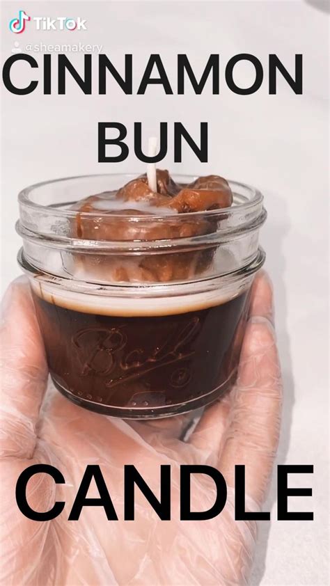 It's so easy! A cinnamon bun candle. [Video] | Candles, Candy candle, Homemade scented candles