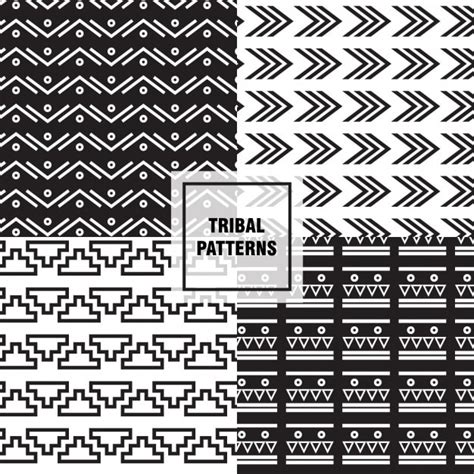 Black and white tribal patterns Vector | Free Download