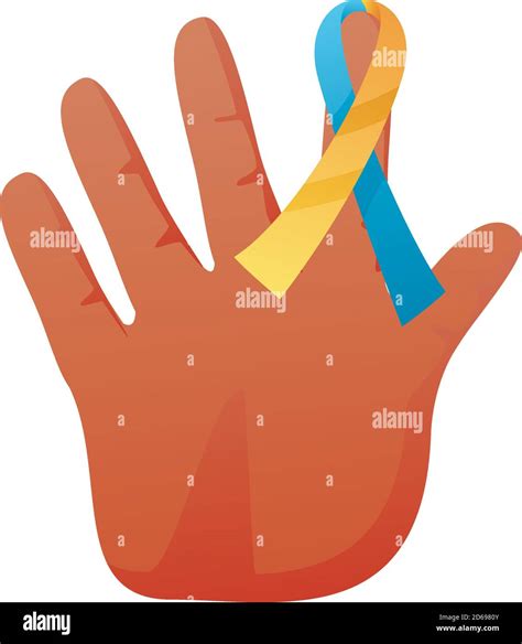 world down syndrome day, hand with ribbon in the finger vector illustration Stock Vector Image ...