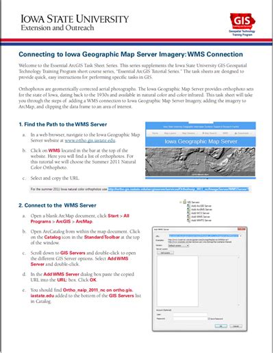 Connecting to Iowa Geographic Map Server Imagery: WMS Connection