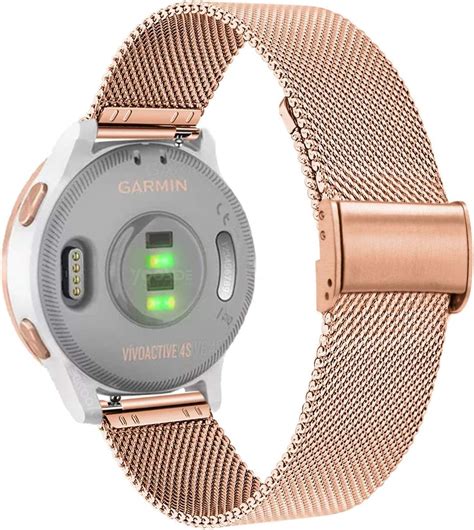 Abanen Watch Bands for Garmin Vivoactive 4S / Vivomove 3S /Venu 2S, 18mm Quick Release Stainless ...