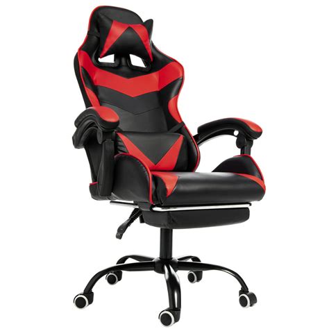 YouLoveIt Gaming Chair Black Red Gaming Chair High Back Office Chair Ergonomic Swivel Chair ...