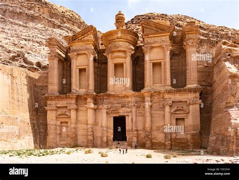 View of Ad-Deir Monastery at Petra in Jordan.UNESCO World Heritage Site ...