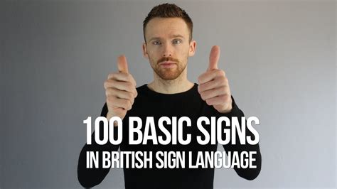 100 Basic Signs in British Sign Language (BSL) - YouTube