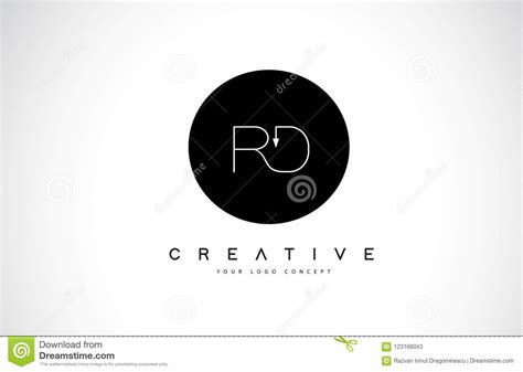 RD R D Logo Design with Black and White Creative Text Letter Vector ...