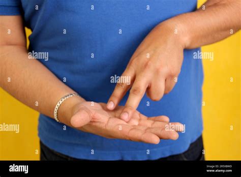 Hands of a Latino man makes sign language, expression and gesture ...