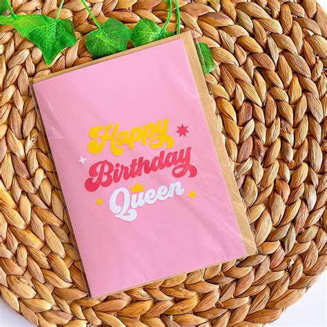 Happy Birthday Queen Card with Kraft Envelope – BlushedDesignsCo