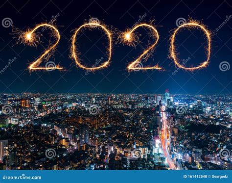 2020 Happy New Year Fireworks Over Tokyo Cityscape at Night, Japan ...