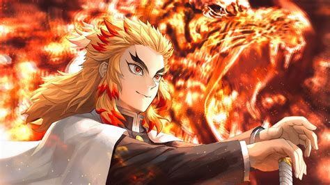 Kyojuro Rengoku Flame Tiger De Kimetsu No Yaiba Anime Fondo De Pantalla – NBKomputer